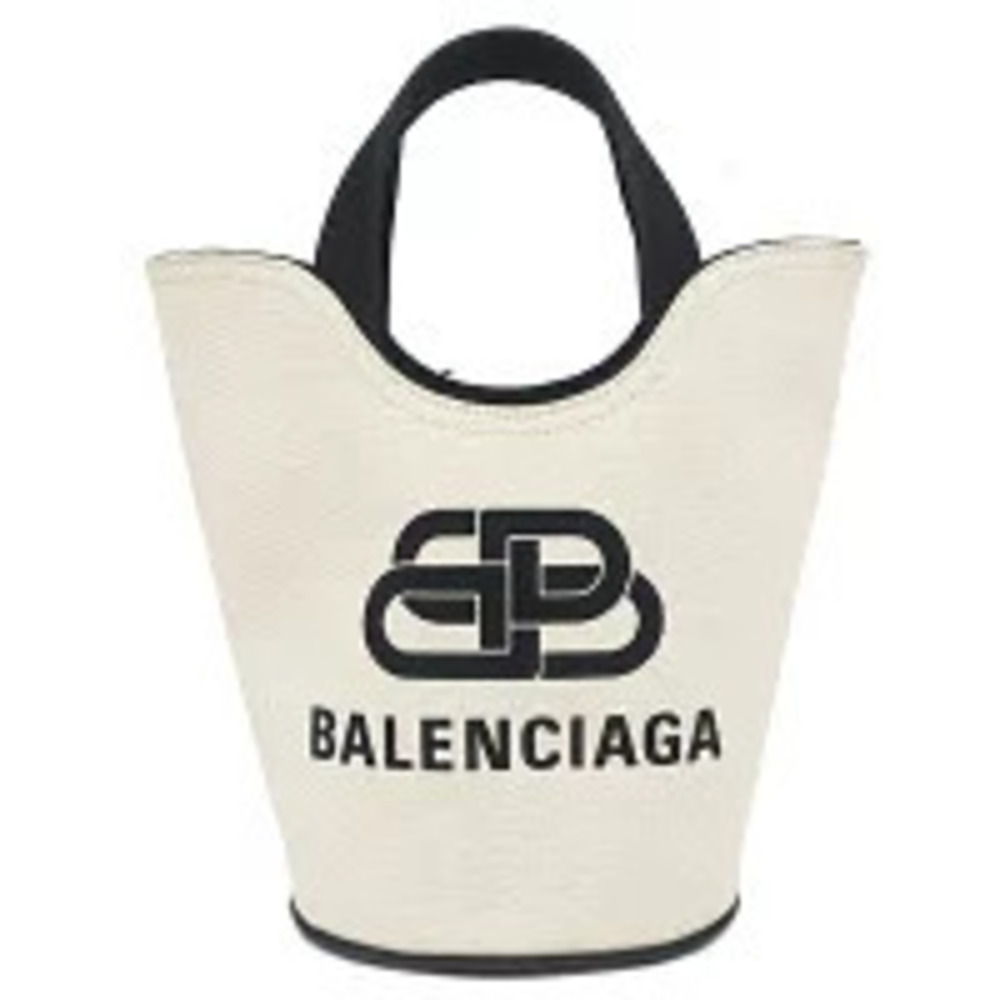 Balenciaga Bag Wave Canvas White Black Tote Shoulder